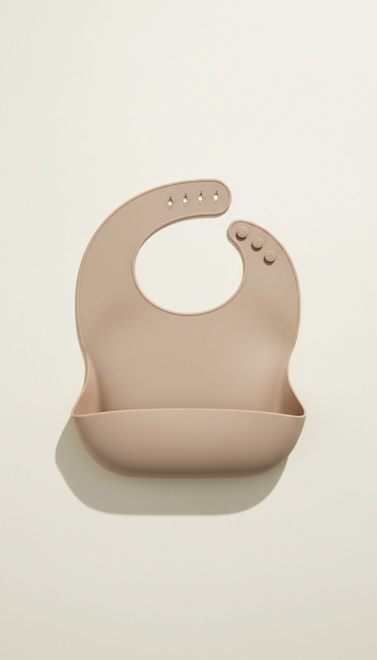 Food-Grade Silicone Bib in Oat