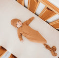 Kimono Knotted Baby Gown - Bamboo Long Sleeve - Toffee