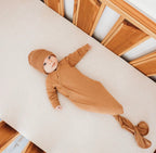 Kimono Knotted Baby Gown - Bamboo Long Sleeve - Toffee