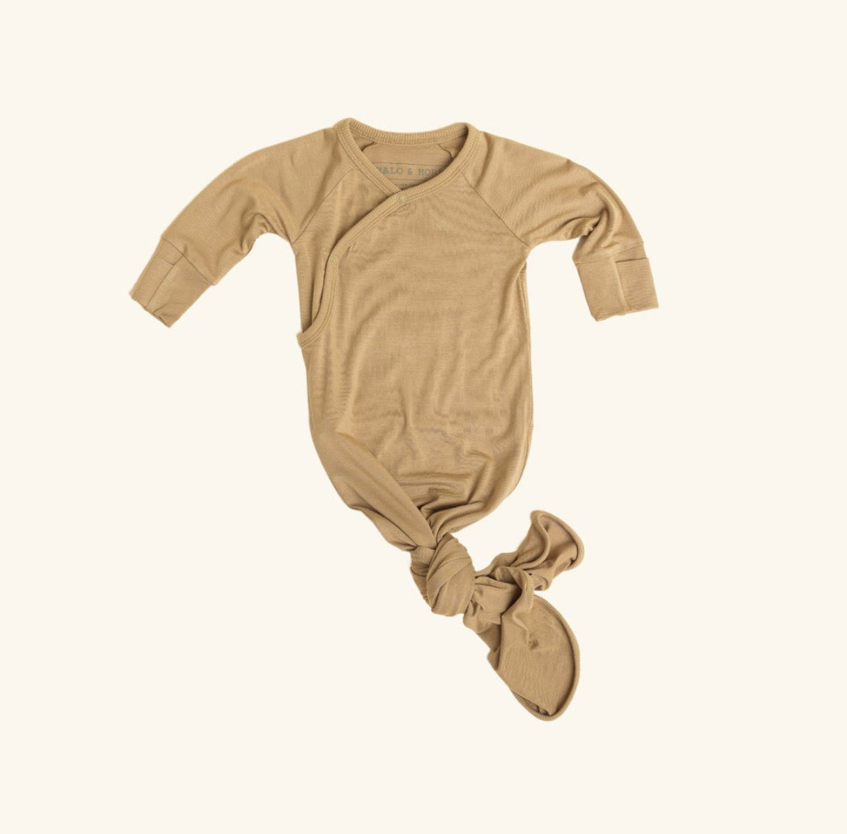 Kimono Knotted Baby Gown - Bamboo Long Sleeve - Moss