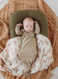 Kimono Knotted Baby Gown - Bamboo Long Sleeve - Moss