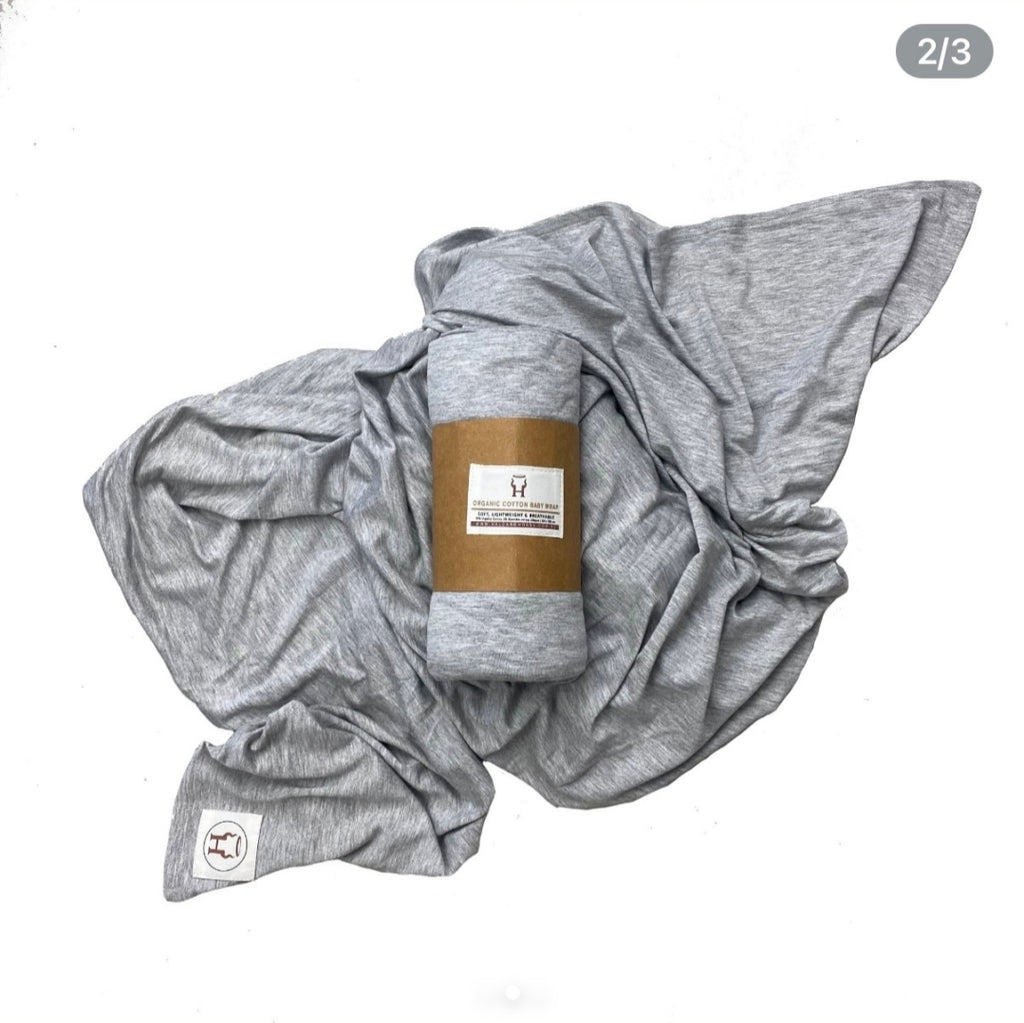 Organic Bamboo Jersey Baby Swaddle Wrap – Marle Grey