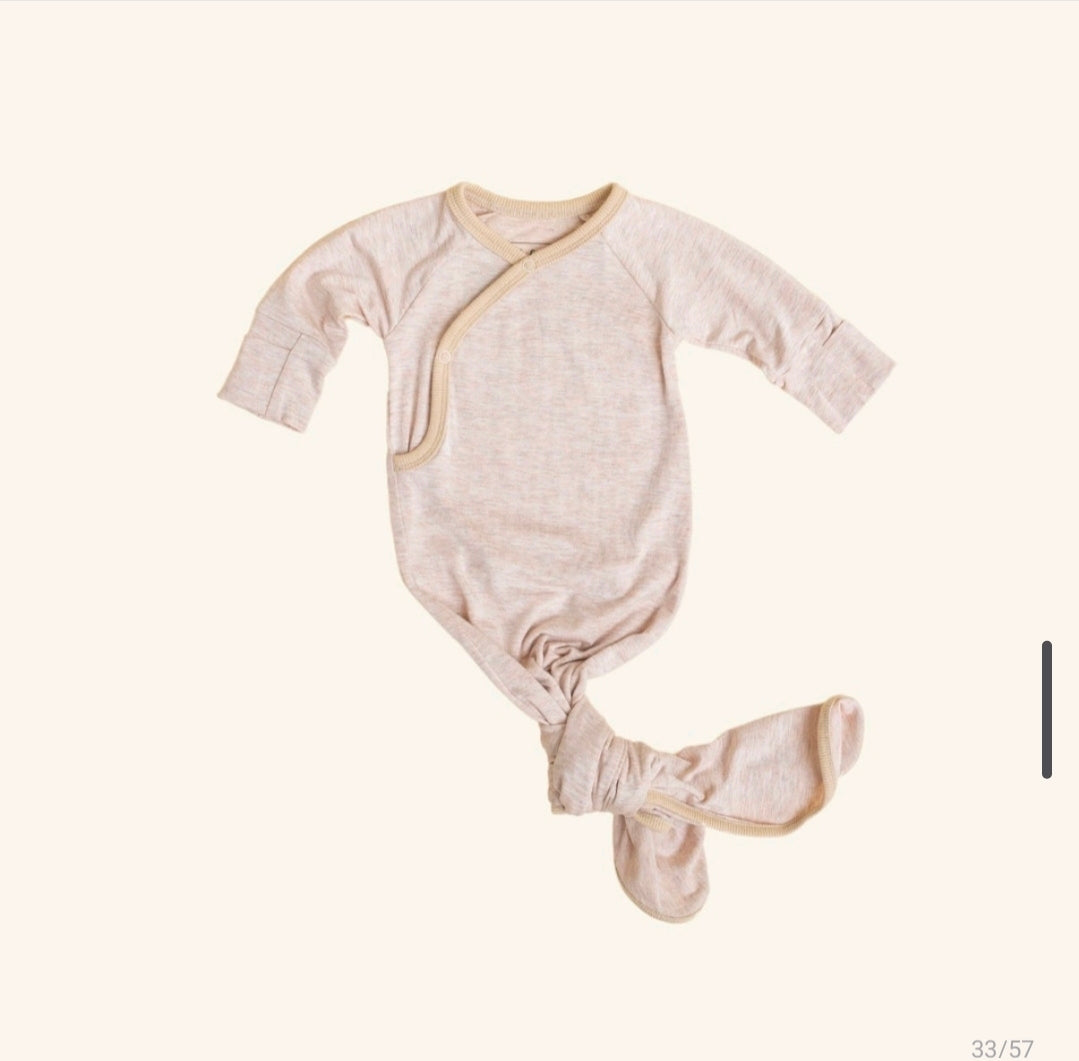 🤎 Halo & Horns Tie-Up Growsuit — Oatmeal