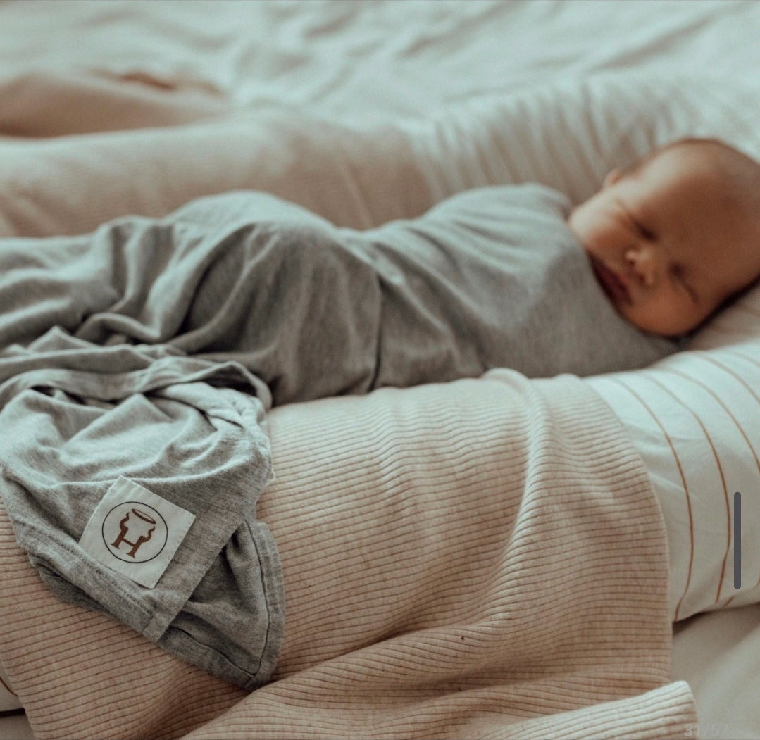 Organic Bamboo Jersey Baby Swaddle Wrap – Marle Grey